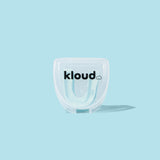 Close up of the Kloud teeth whitening tray and storage case.